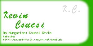 kevin csucsi business card